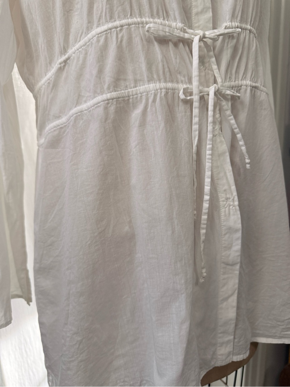 Eileen Fisher, Long Sleeve Cotton Lawn Blouse, sz S coquette girl - Picture 3 of 11